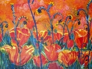 poppies on fire